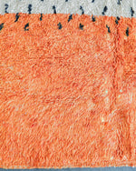 Orange and White Dotted Rug 3 X 5 Ft | 90 X 150 Cm / With Tassels / Short (0.4” / 1 cm)