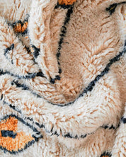 Orange Diamond Moroccan Rug 3 X 5 Ft | 90 X 150 Cm / With Tassels / Short (0.4” / 1 cm)