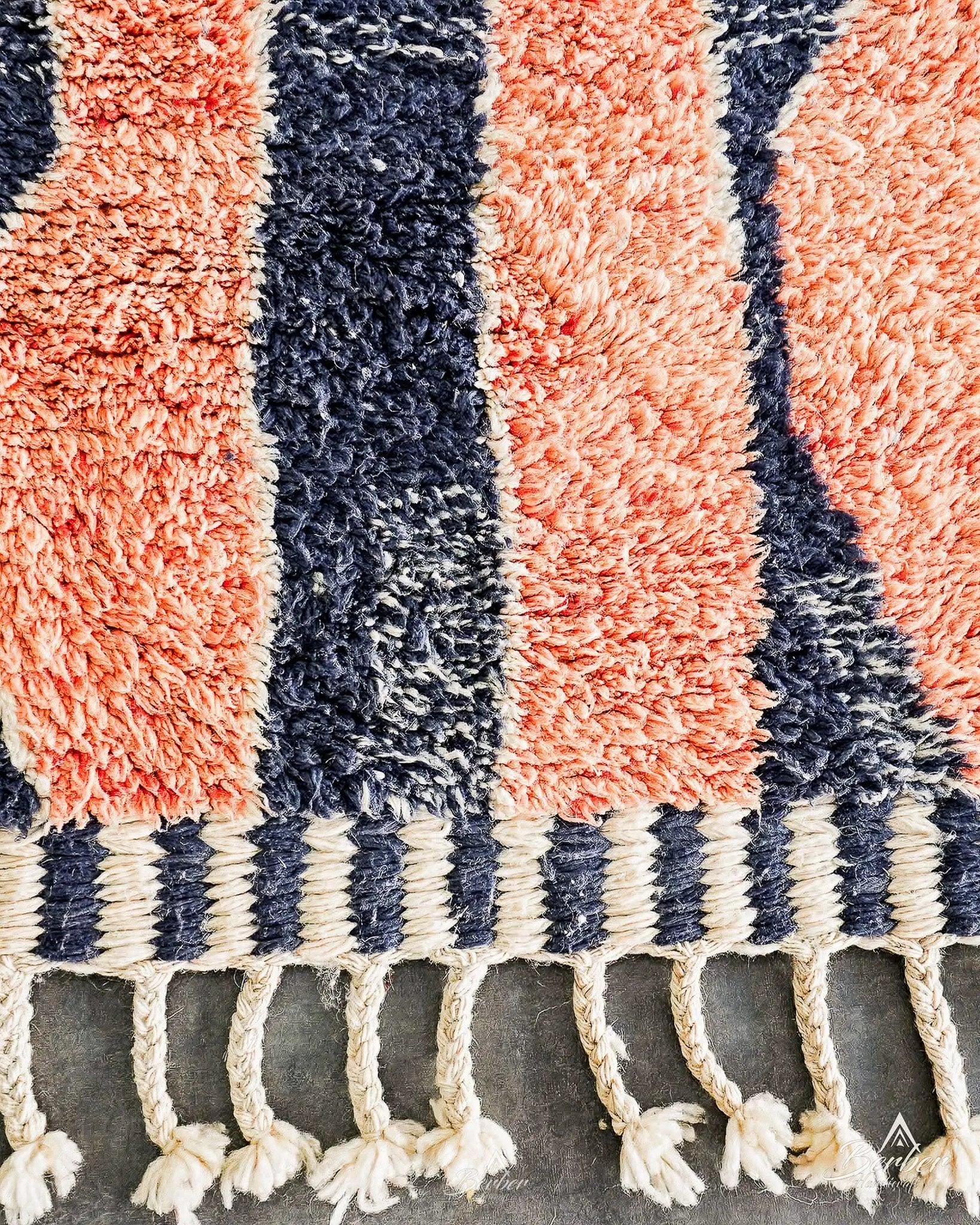 Orange Handwoven Rug 3 X 5 Ft | 90 X 150 Cm / With Tassels / Short (0.4” / 1 cm)
