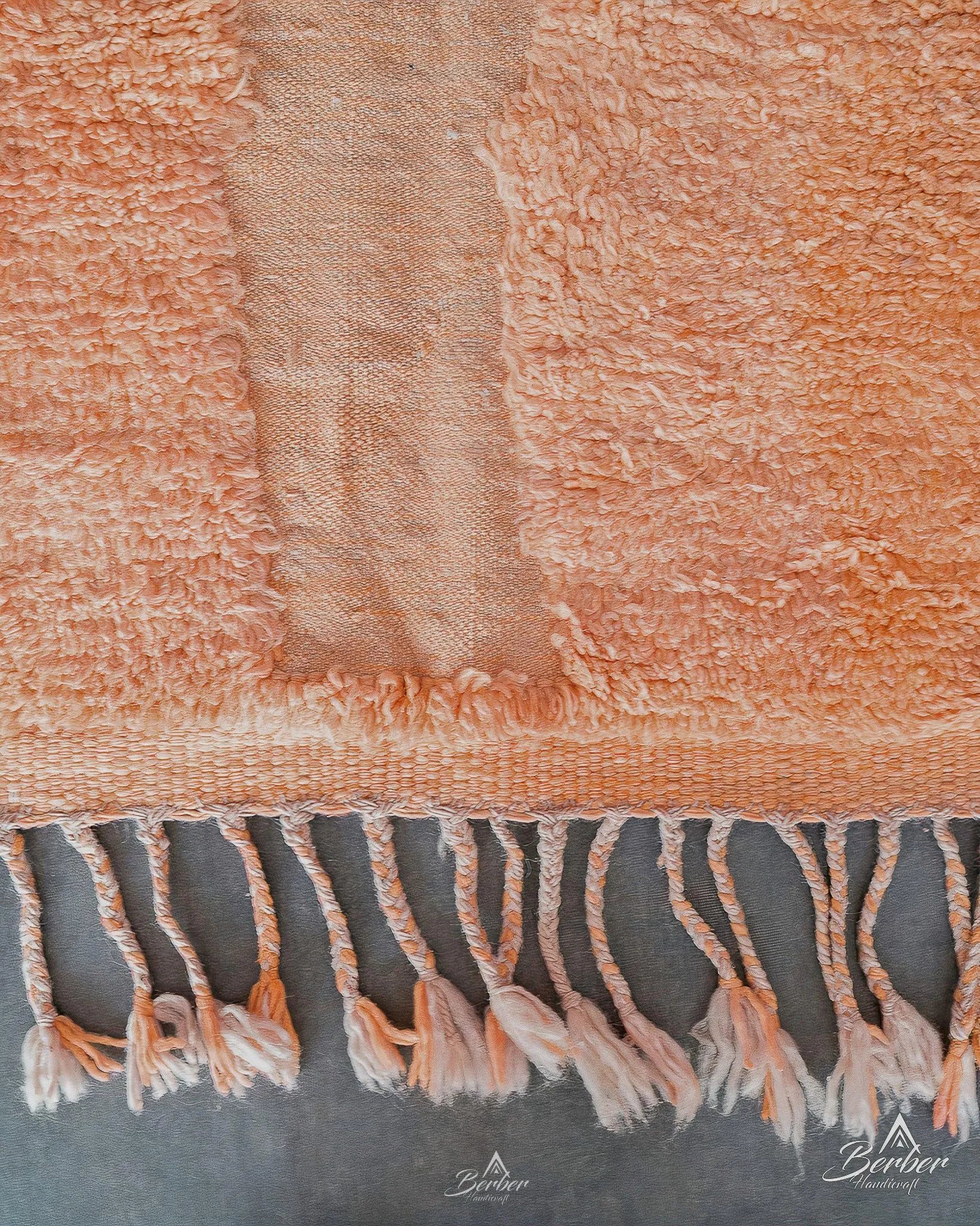 Orange Irregular Rug 3 X 5 Ft | 90 X 150 Cm / With Tassels / Short (0.4” / 1 cm)