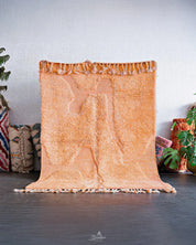 Orange Irregular Rug 3 X 5 Ft | 90 X 150 Cm / With Tassels / Short (0.4” / 1 cm)