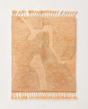 Orange Irregular Rug 3 X 5 Ft | 90 X 150 Cm / With Tassels / Short (0.4” / 1 cm)