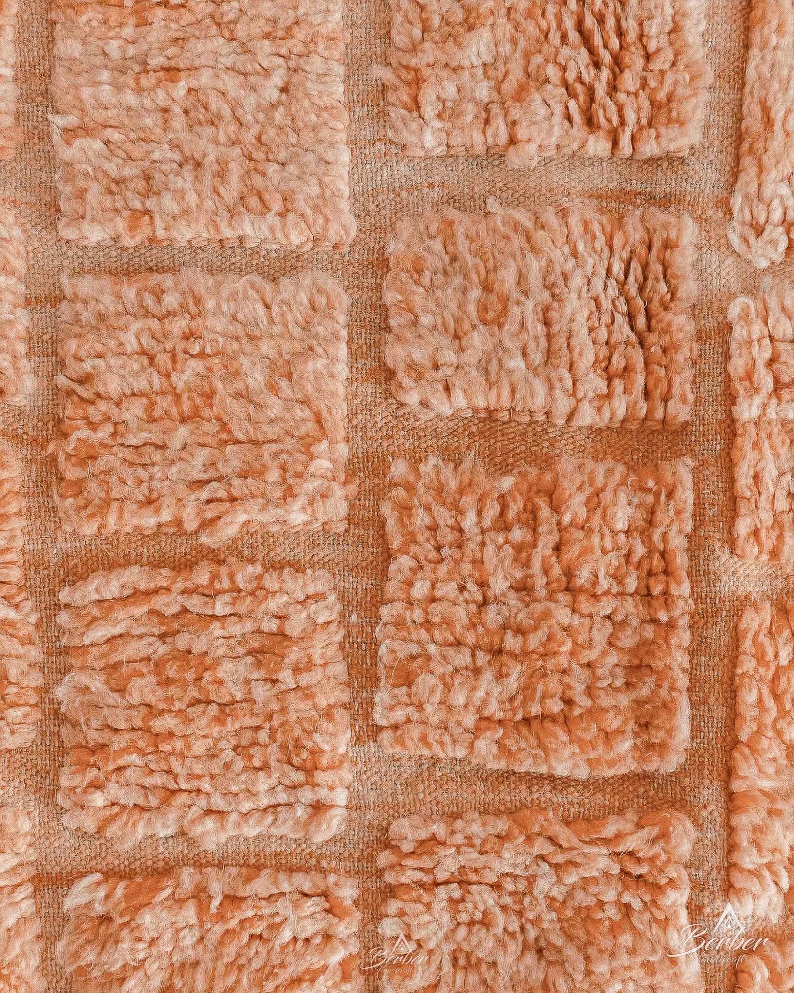 Orange Morrocan Rug 3 X 5 Ft | 90 X 150 Cm / With Tassels / Short (0.4” / 1 cm)