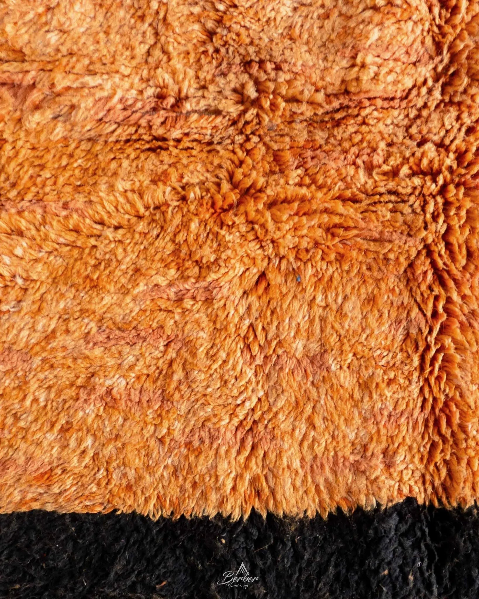 Orange Wool Rug 3 X 5 Ft | 90 X 150 Cm / With Tassels / Short (0.4” / 1 cm)