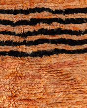 Orange Wool Rug 3 X 5 Ft | 90 X 150 Cm / With Tassels / Short (0.4” / 1 cm)