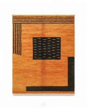 Orange Wool Rug 3 X 5 Ft | 90 X 150 Cm / With Tassels / Short (0.4” / 1 cm)