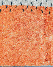 Orange and White Dotted Rug 3 X 5 Ft | 90 X 150 Cm / With Tassels / Short (0.4” / 1 cm)