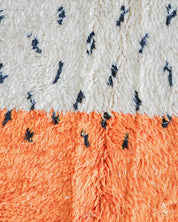 Orange and White Dotted Rug 3 X 5 Ft | 90 X 150 Cm / With Tassels / Short (0.4” / 1 cm)