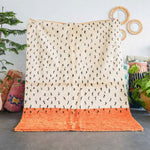 Orange and White Dotted Rug - Berber Handicraft