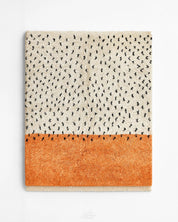 Orange and White Dotted Rug 3 X 5 Ft | 90 X 150 Cm / With Tassels / Short (0.4” / 1 cm)