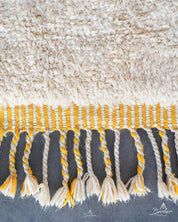 Orange and White Wool Rug-Berber Handicraft