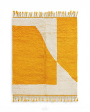 Orange and White Wool Rug-Berber Handicraft