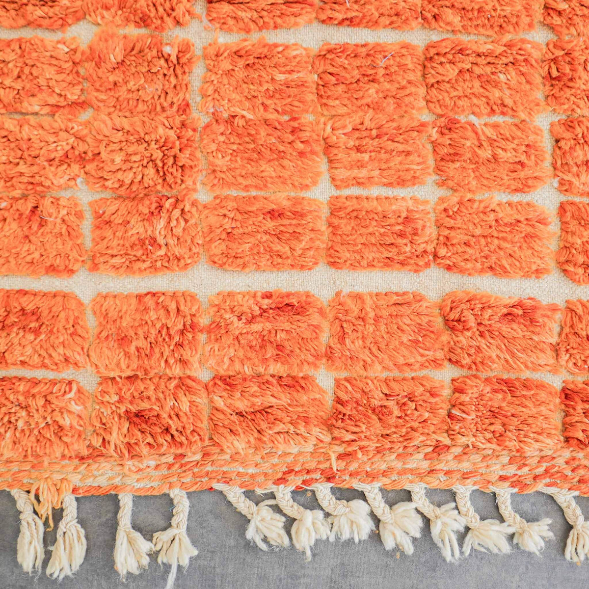 Orange Moroccan Rug - Berber Handicraft