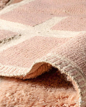 Peach Berber Rug 3 X 5 Ft | 90 X 150 Cm / With Tassels / Short (0.4” / 1 cm)
