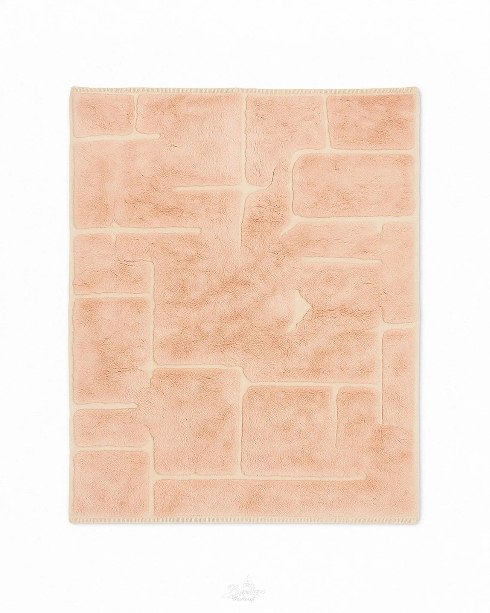 Peach Berber Rug 3 X 5 Ft | 90 X 150 Cm / With Tassels / Short (0.4” / 1 cm)