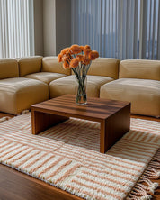 Peach Boho Rug 3 X 5 Ft | 90 X 150 Cm / With Tassels / Short (0.4” / 1 cm)