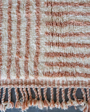 Peach Boho Rug 3 X 5 Ft | 90 X 150 Cm / With Tassels / Short (0.4” / 1 cm)