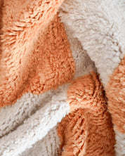 Peach Checker Rug 3 X 5 Ft | 90 X 150 Cm / With Tassels / Short (0.4” / 1 cm)