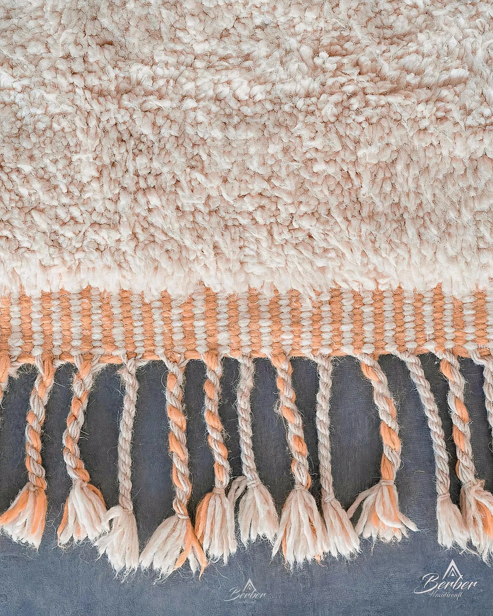 Peach Decorative Rug 3 X 5 Ft | 90 X 150 Cm / With Tassels / Short (0.4” / 1 cm)