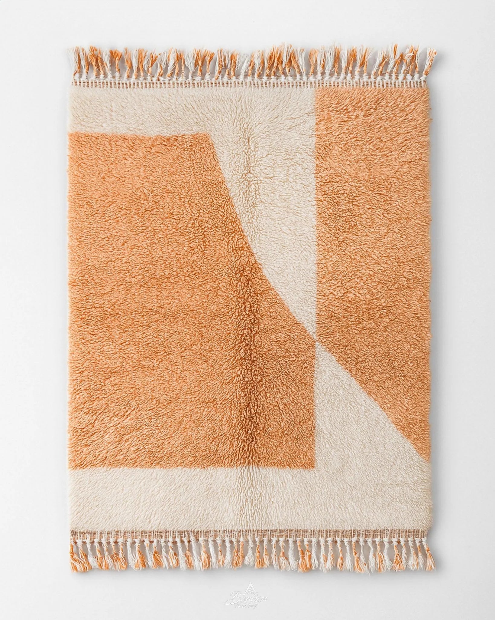 Peach Decorative Rug 3 X 5 Ft | 90 X 150 Cm / With Tassels / Short (0.4” / 1 cm)