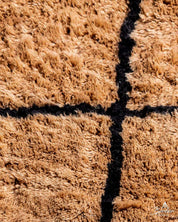 Peach Grid Berber Rug 3 X 5 Ft | 90 X 150 Cm / With Tassels / Short (0.4” / 1 cm)