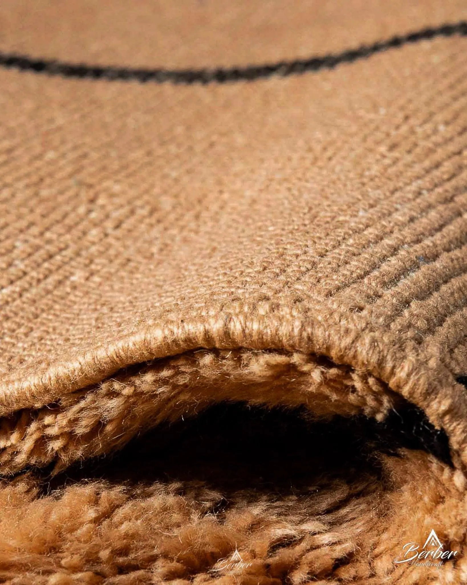 Peach Grid Berber Rug 3 X 5 Ft | 90 X 150 Cm / With Tassels / Short (0.4” / 1 cm)