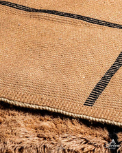 Peach Grid Berber Rug 3 X 5 Ft | 90 X 150 Cm / With Tassels / Short (0.4” / 1 cm)