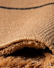 Peach Grid Berber Rug 3 X 5 Ft | 90 X 150 Cm / With Tassels / Short (0.4” / 1 cm)