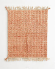 Peach Moroccan Rug 3 X 5 Ft | 90 X 150 Cm / With Tassels / Short (0.4” / 1 cm)