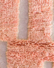 Peach Moroccan Wool Rug 3 X 5 Ft | 90 X 150 Cm / With Tassels / Short (0.4” / 1 cm)