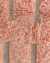Peach Moroccan Wool Rug 3 X 5 Ft | 90 X 150 Cm / With Tassels / Short (0.4” / 1 cm)