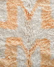 Peach Moroccan area rug 3 X 5 Ft | 90 X 150 Cm / With Tassels / Short (0.4” / 1 cm)