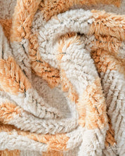 Peach Moroccan area rug 3 X 5 Ft | 90 X 150 Cm / With Tassels / Short (0.4” / 1 cm)