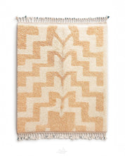 Peach Moroccan area rug 3 X 5 Ft | 90 X 150 Cm / With Tassels / Short (0.4” / 1 cm)