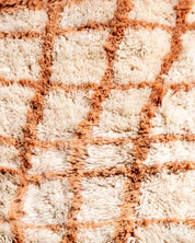 Peach Wool Area Rug 3 X 5 Ft | 90 X 150 Cm / With Tassels / Short (0.4” / 1 cm)