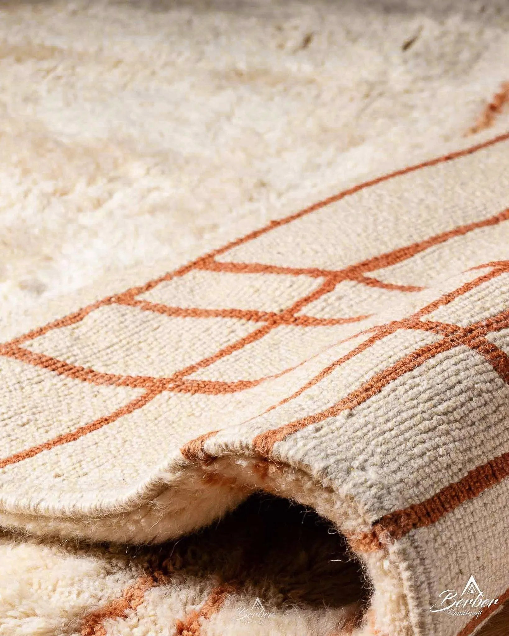 Peach Wool Area Rug 3 X 5 Ft | 90 X 150 Cm / With Tassels / Short (0.4” / 1 cm)