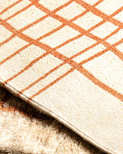 Peach Wool Area Rug 3 X 5 Ft | 90 X 150 Cm / With Tassels / Short (0.4” / 1 cm)