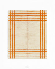 Peach Wool Area Rug 3 X 5 Ft | 90 X 150 Cm / With Tassels / Short (0.4” / 1 cm)