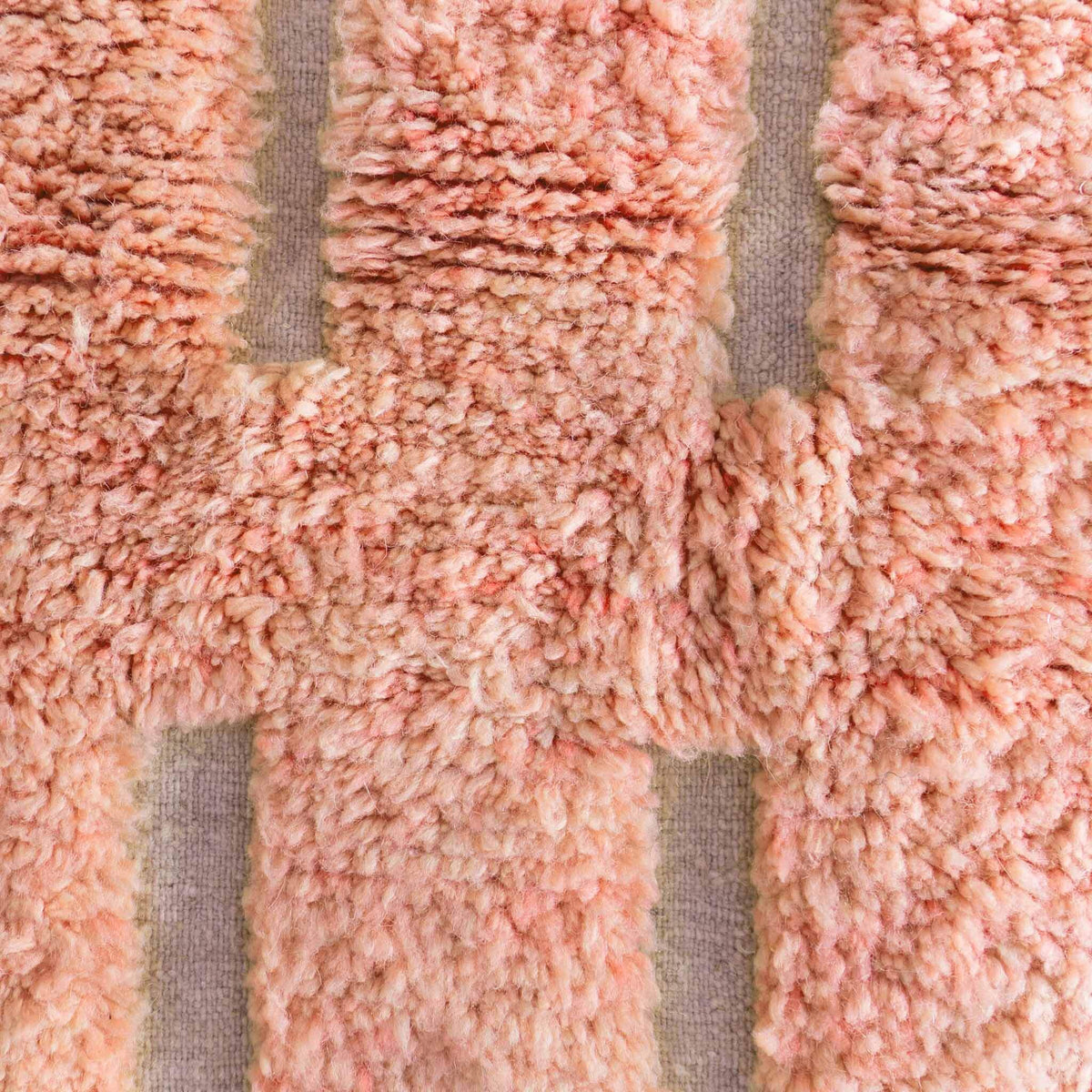 Peach Moroccan Wool Rug - Berber Handicraft