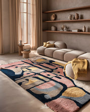 Pink Abstract Carpet-Berber Handicraft