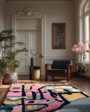 Pink Abstract Carpet-Berber Handicraft