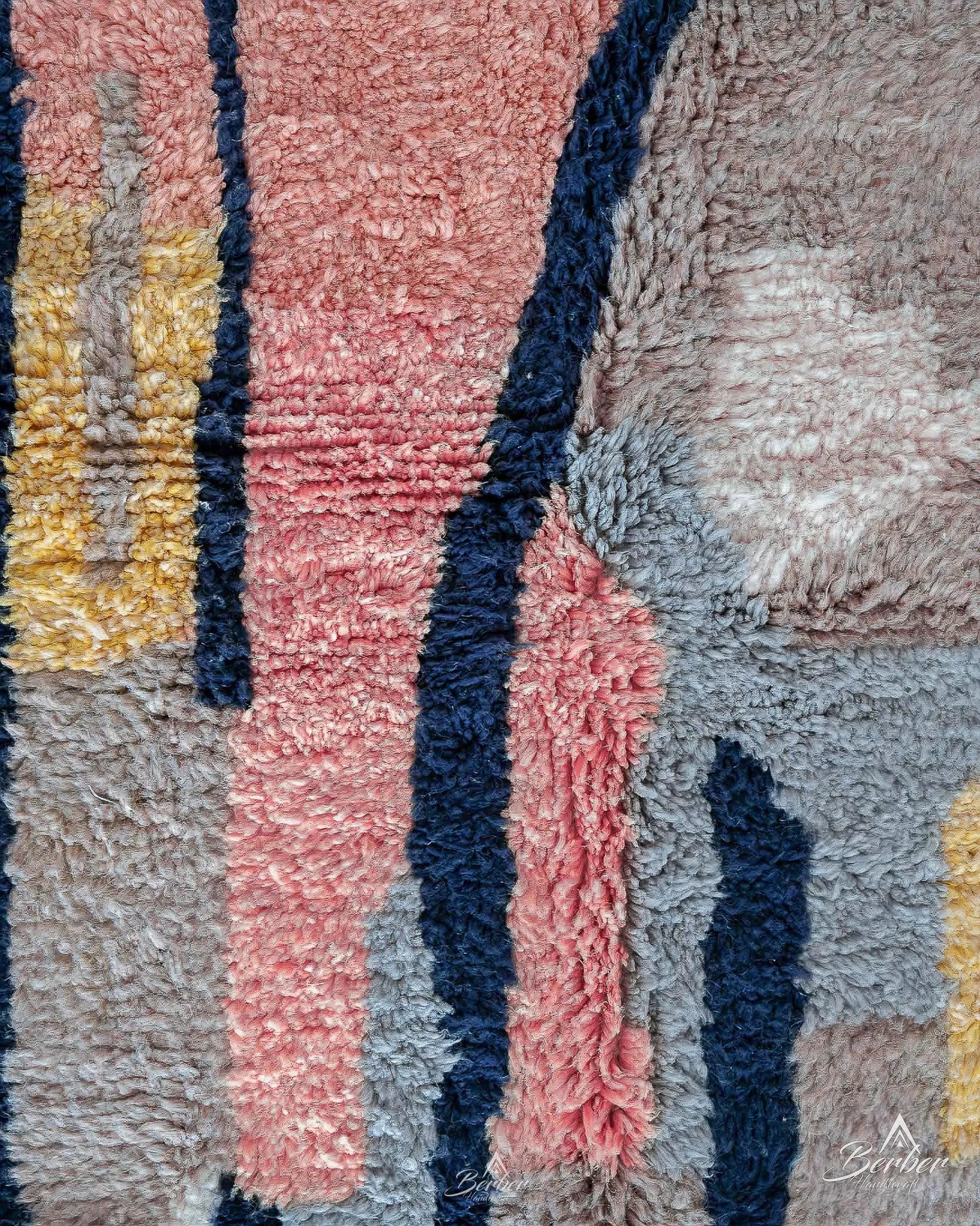 Pink Abstract Carpet-Berber Handicraft