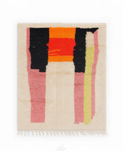 Pink Abstract Rug 3 X 5 Ft | 90 X 150 Cm / With Tassels / Short (0.4” / 1 cm)