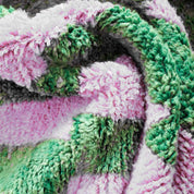 Pink And Green Wool Rug 3 X 5 Ft | 90 X 150 Cm / With Tassels / Short (0.4” / 1 cm)