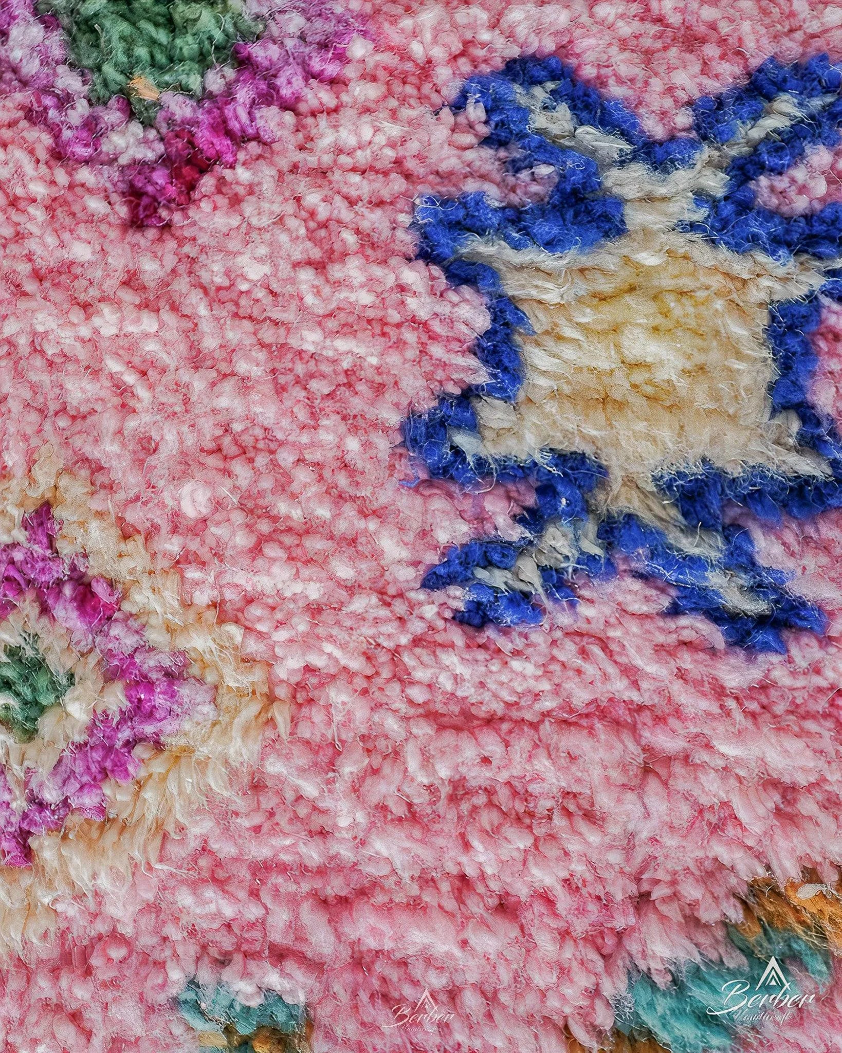 Pink And Orange Rug Runner 2 X 6 Ft | 60 X 180 Cm / With Tassels / Short (0.4” / 1 cm)