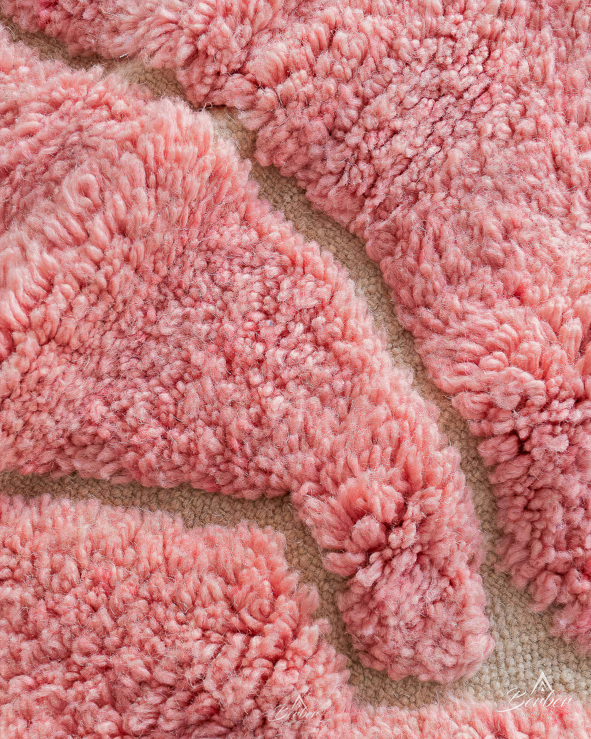 Pink Beni Ourain Rug 3 X 5 Ft | 90 X 150 Cm / With Tassels / Short (0.4” / 1 cm)
