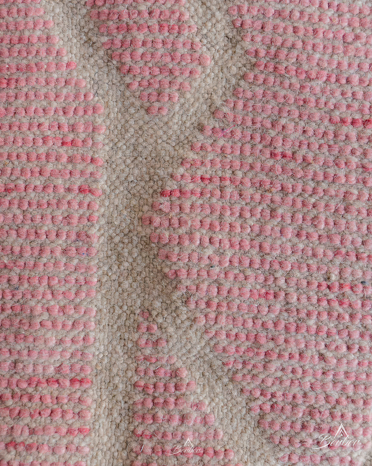 Pink Beni Ourain Rug 3 X 5 Ft | 90 X 150 Cm / With Tassels / Short (0.4” / 1 cm)