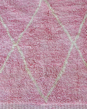 Pink Beni Rug 3 X 5 Ft | 90 X 150 Cm / With Tassels / Short (0.4” / 1 cm)