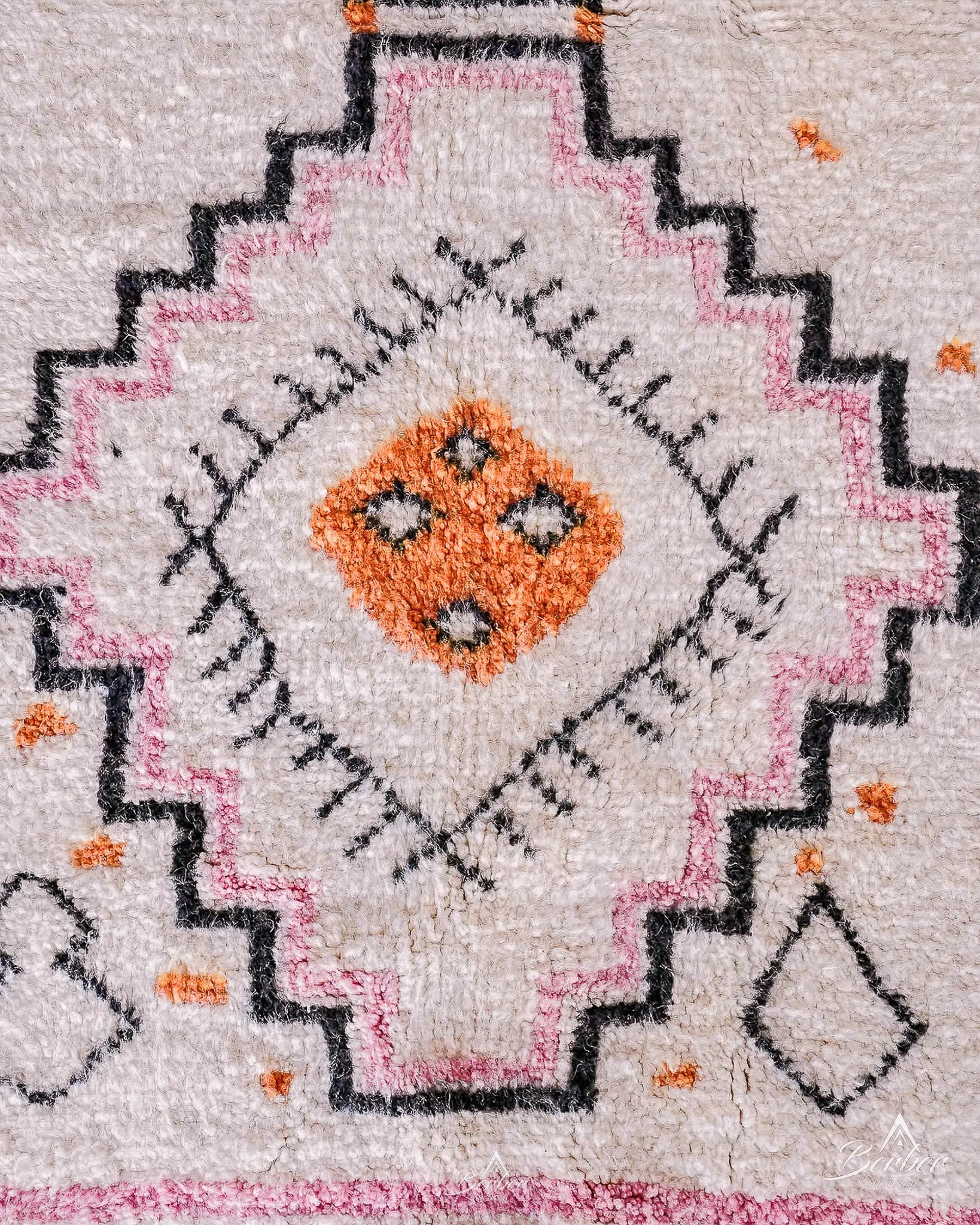 Pink Bohemian Rug 3 X 5 Ft | 90 X 150 Cm / With Tassels / Short (0.4” / 1 cm)
