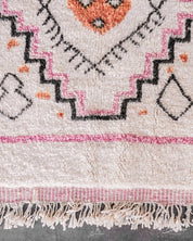 Pink Bohemian Rug 3 X 5 Ft | 90 X 150 Cm / With Tassels / Short (0.4” / 1 cm)